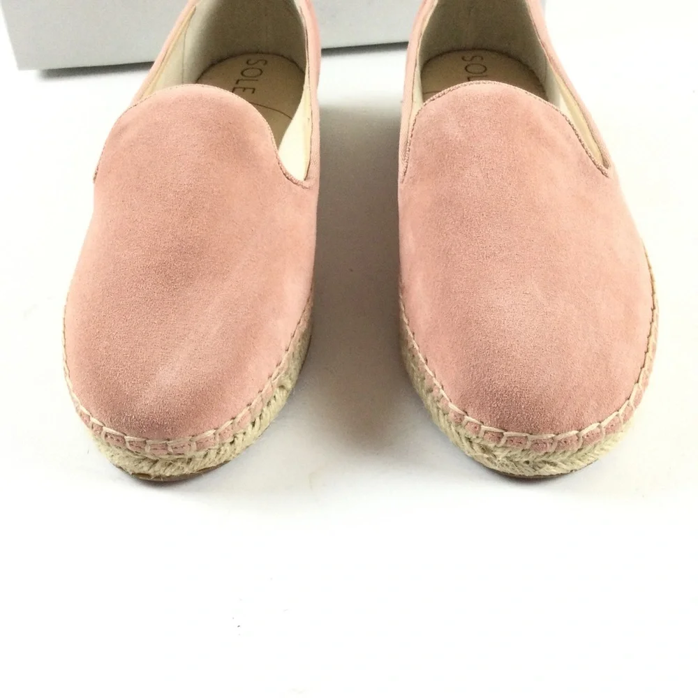 SOLE SOCIETY New Sammah Suede Espadrille Slip-On Loafer Pink Sz 8.5